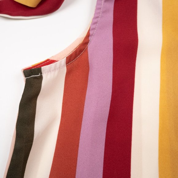 LABEL RACHEL RACHEL ROY multi-color striped sleeveless top with tie size S - Picture 6 of 8